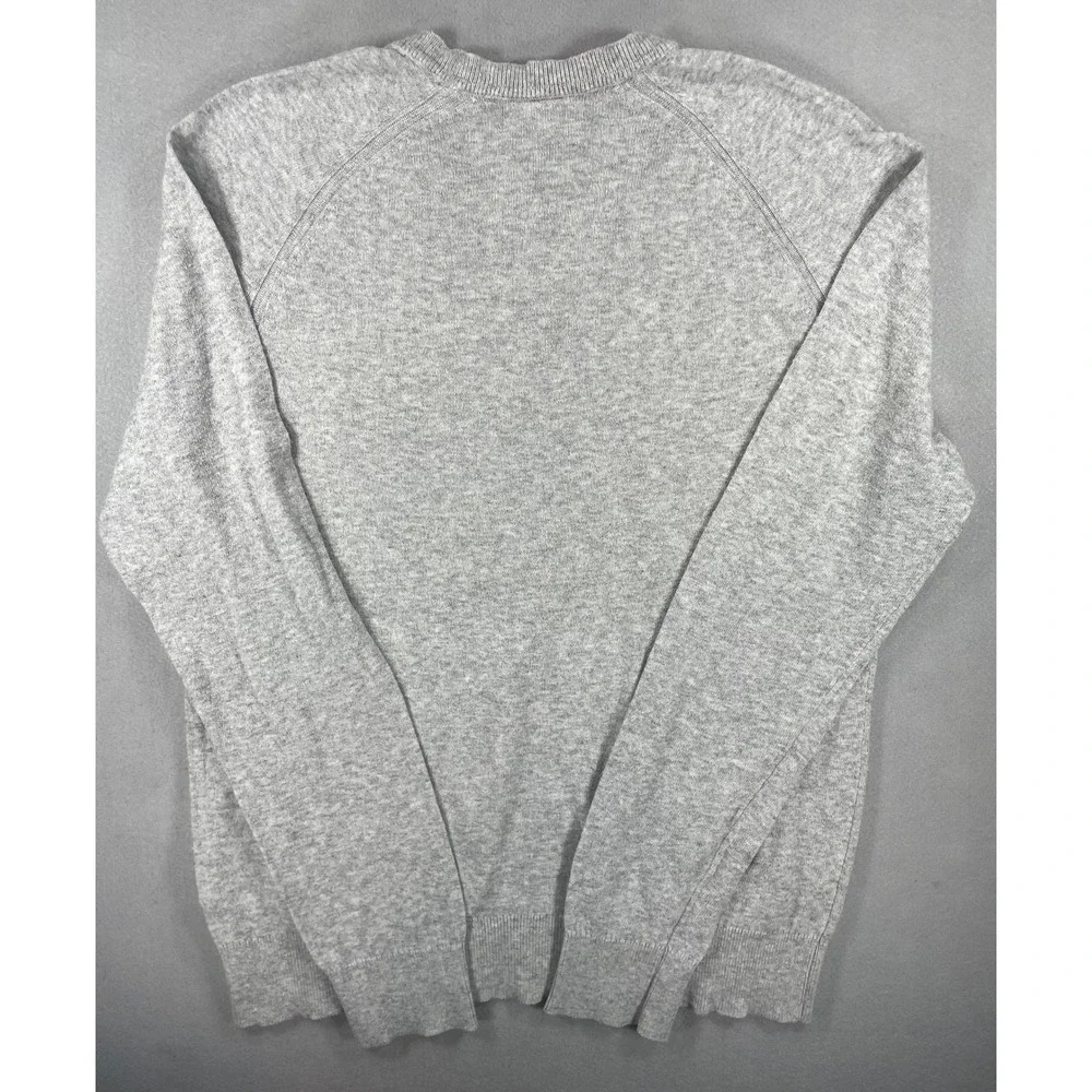 Banana Republic Mens Sweater V-Neck Light Gray Cotton Knit Size M